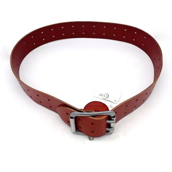 NWT Linea Pelle Brown Genuine Leather Belt Size Small Double Prong Buckle NEW - Picture 9 of 15